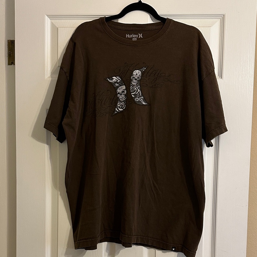 Hurley Brown Skull Graphic Tee